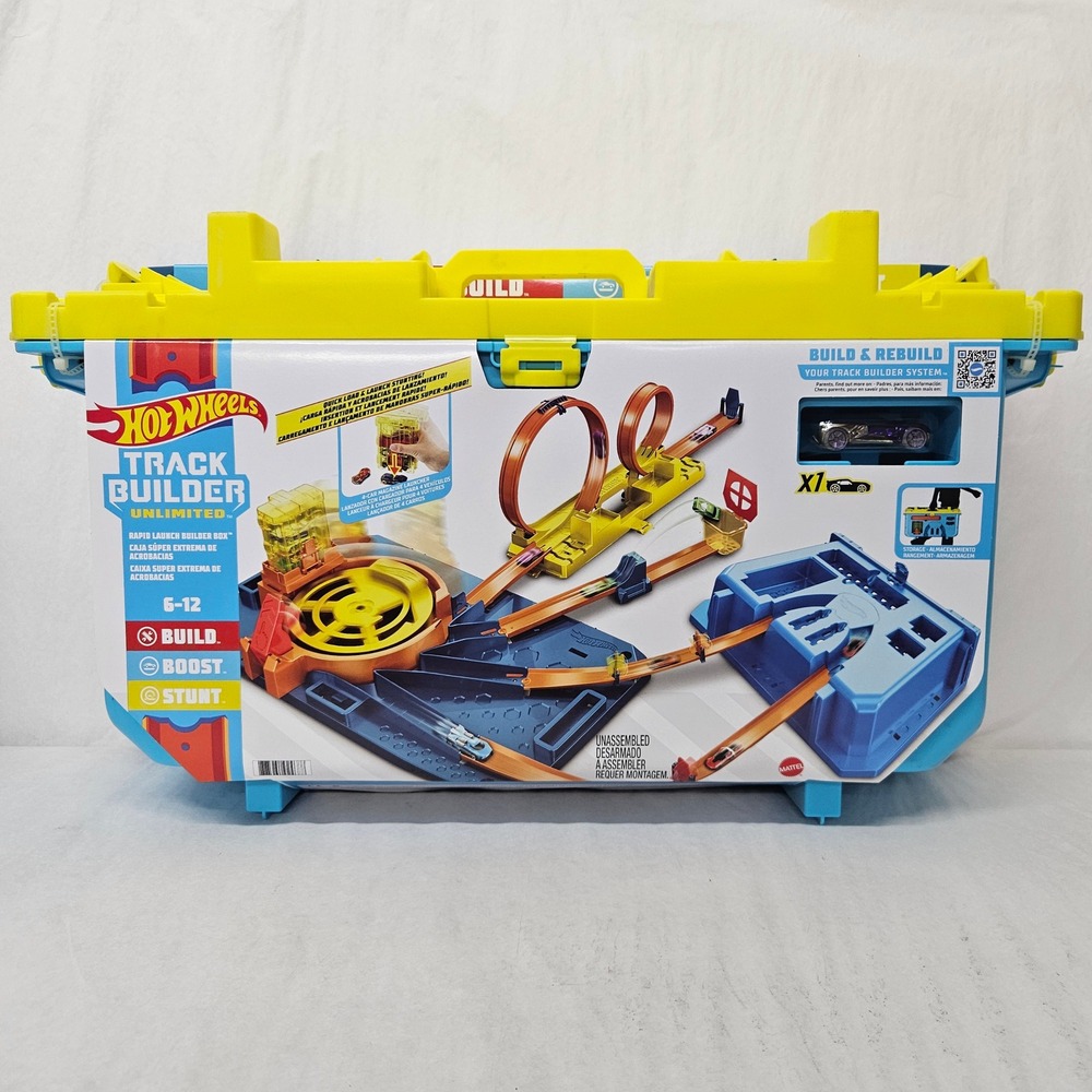 Hot Wheels Track Builder Unlimited Rapid Launch Builder GVG11 New Cut Outer Box